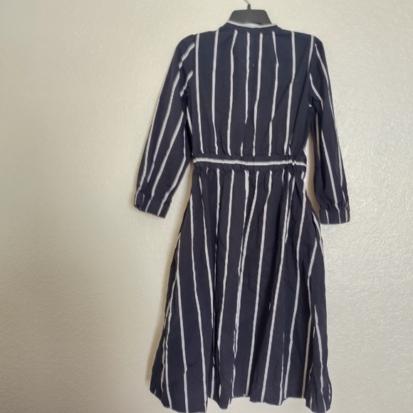 J. Crew Cinched-waist cotton poplin midi dress in stripe sz S - Picture 10 of 11